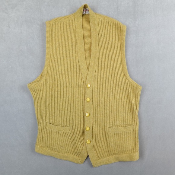 McGregor Other - Vintage McGregor Sweater Vest Rib Knit Cardigan Size Medium Made In USA 60s